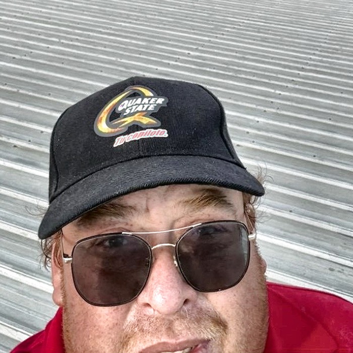 Rodolfo Rudy Iglesias on a metal roof job in San Antonio